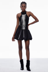 Carlisle Bağcıklı Şişme Mini Elbise